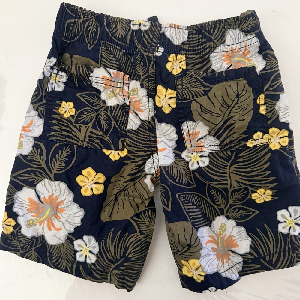 Gymboree tropical print drawstring shorts Toddler 4T Hawaiian EUC 100% Cotton - Picture 2 of 3